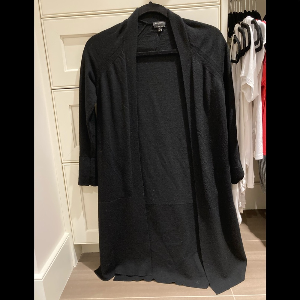 Long merino wool cardigan